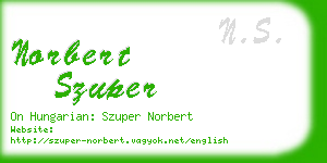 norbert szuper business card